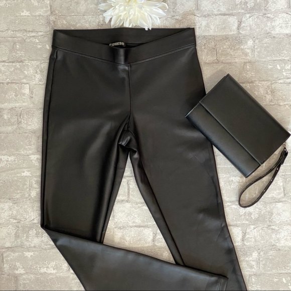 SOLD | 🔥SALE🔥 NWT Express Vegan Leather Black Ankle Tights **HOST PICK** - Picture 13 of 15
